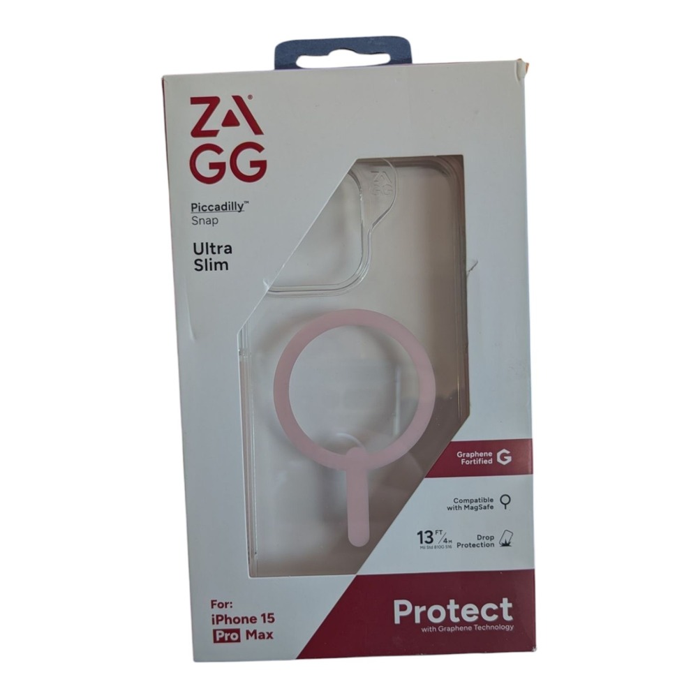 M9. Zagg Piccadilly Snap Case Drop Protection iPhone 15 Pro Max - Clear/Pink